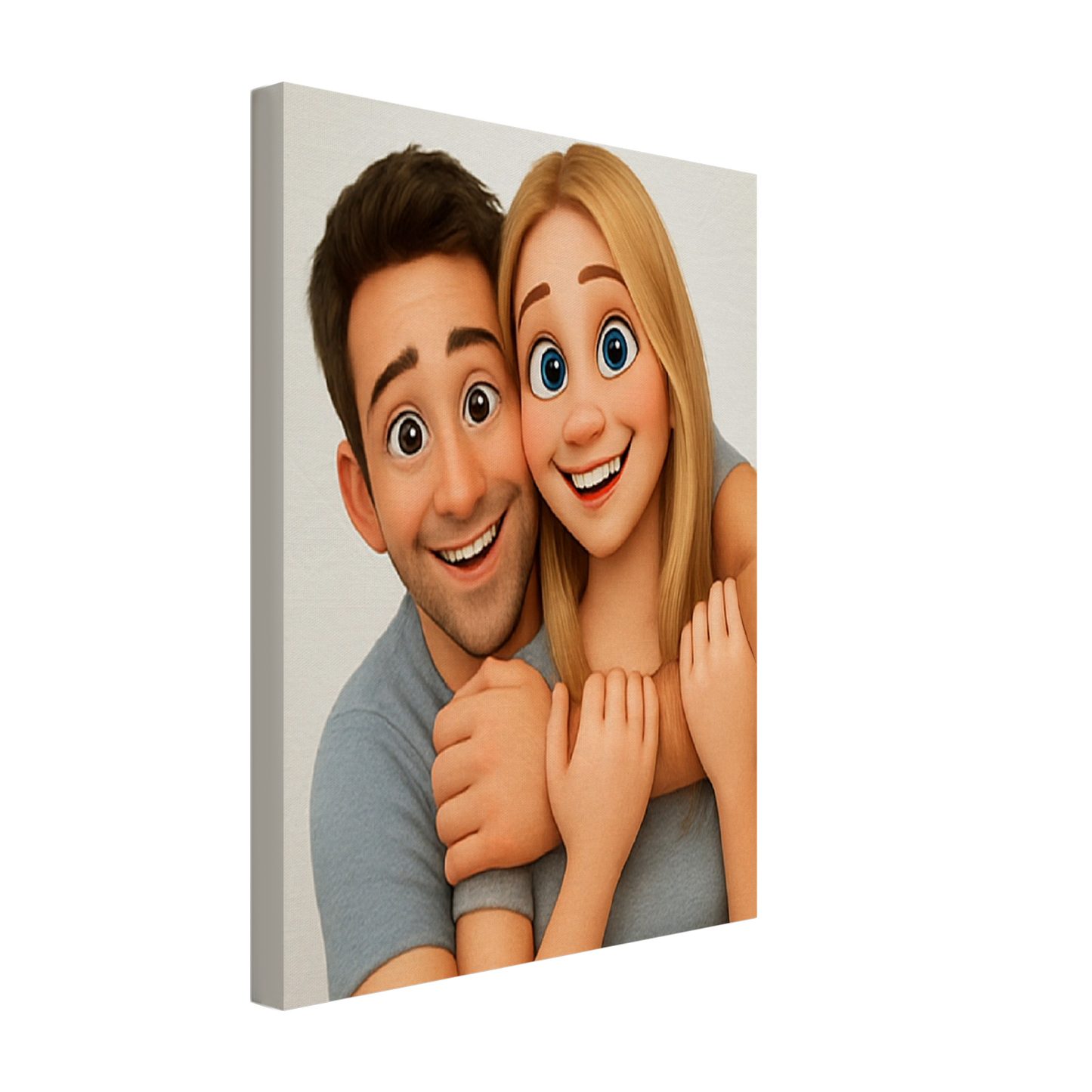Vorher-Nachher-Bild im Pixar style gemälde Stil, Geschenkidee