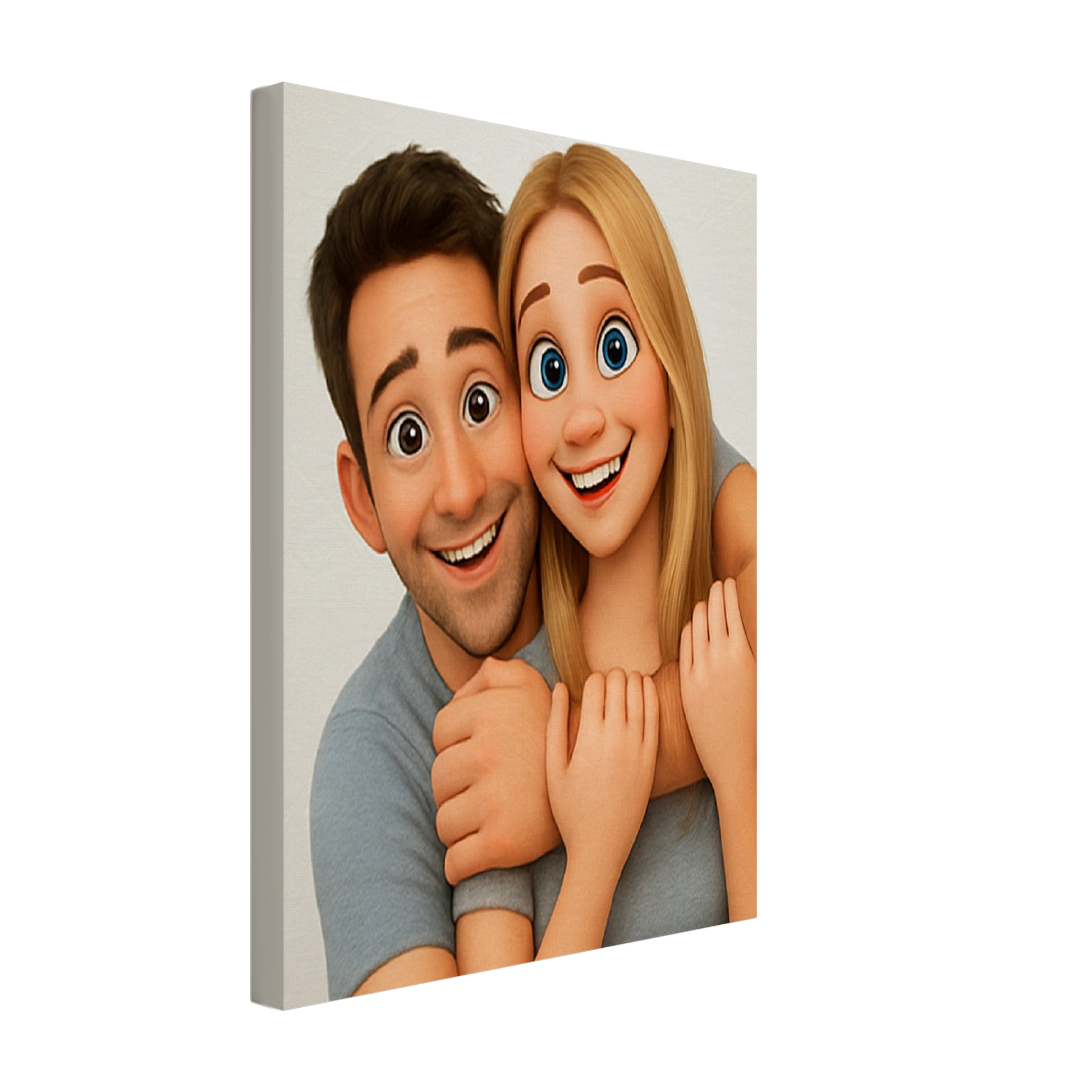 Vorher-Nachher-Bild im Pixar style gemälde Stil, Geschenkidee