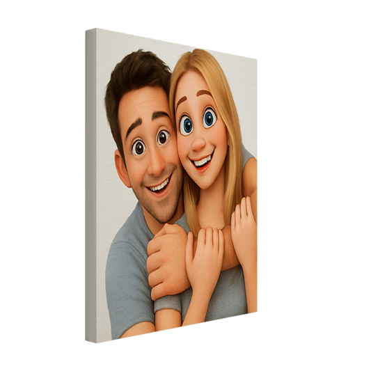 Vorher-Nachher-Bild im Pixar style gemälde Stil, Geschenkidee